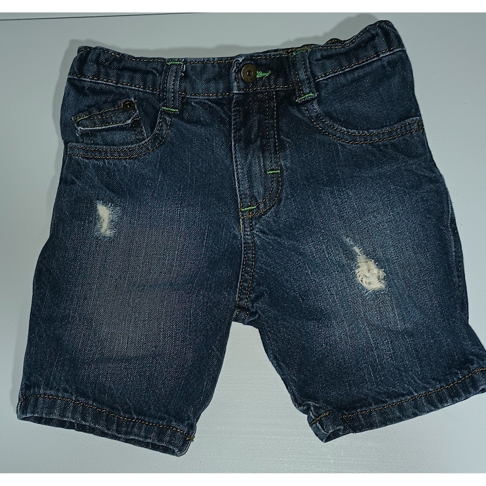 Wrangler Boys Denim Shorts Dark Wash Distressed Adjustable Waist 4T 5JPTHDD